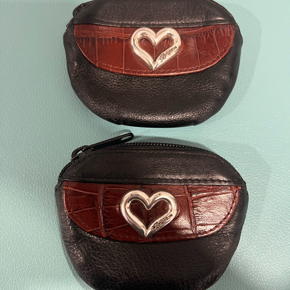 * 2 for $25* Brighton Vintage Mini Heart Croc Embossed Leather Wallet